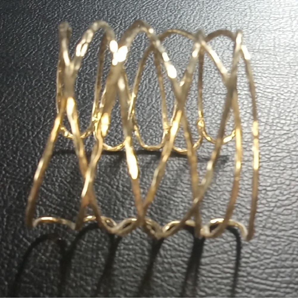 Gold Spiral Wire Cuff Bracelet - Picture 3 of 3
